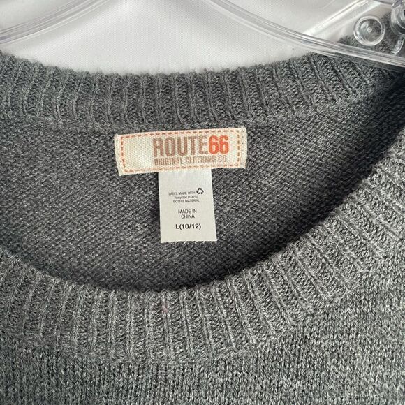 🟢Route 66 Grey Long Knit Sequin Stripes Size L - Picture 6 of 6
